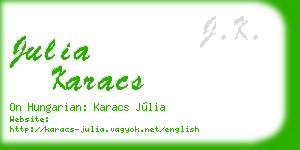 julia karacs business card